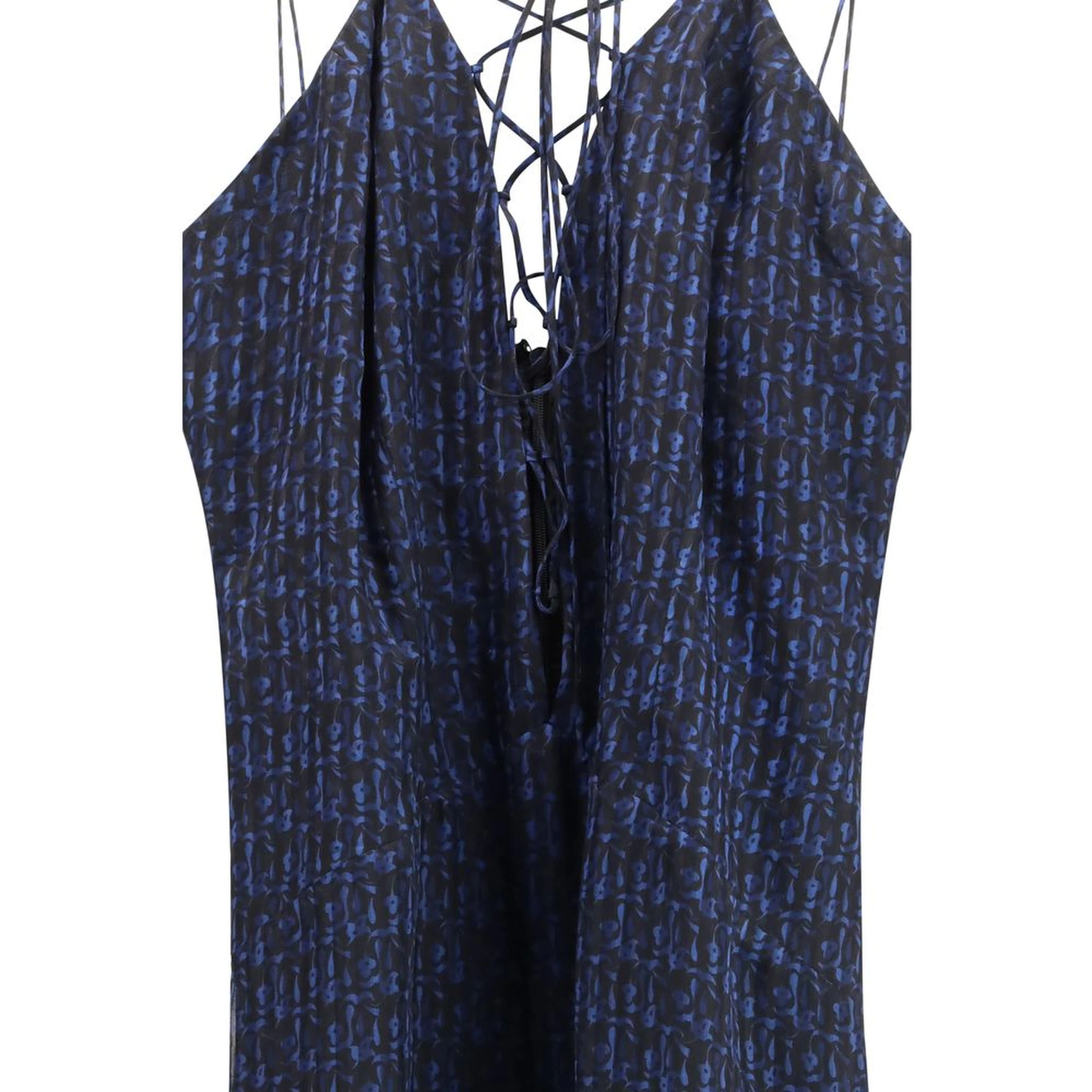 Blue Silk Casual Dress