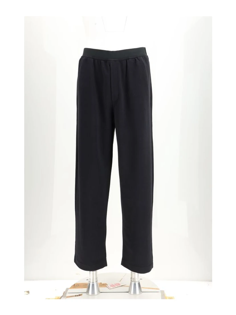 Black Cotton Athletic Pants