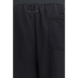 Black Cotton Athletic Pants