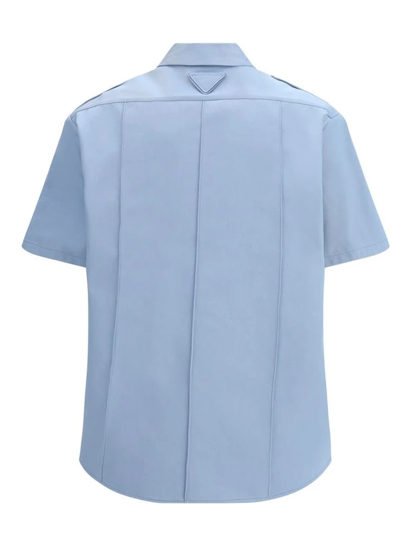 Blue Cotton Shortsleeve Shirt