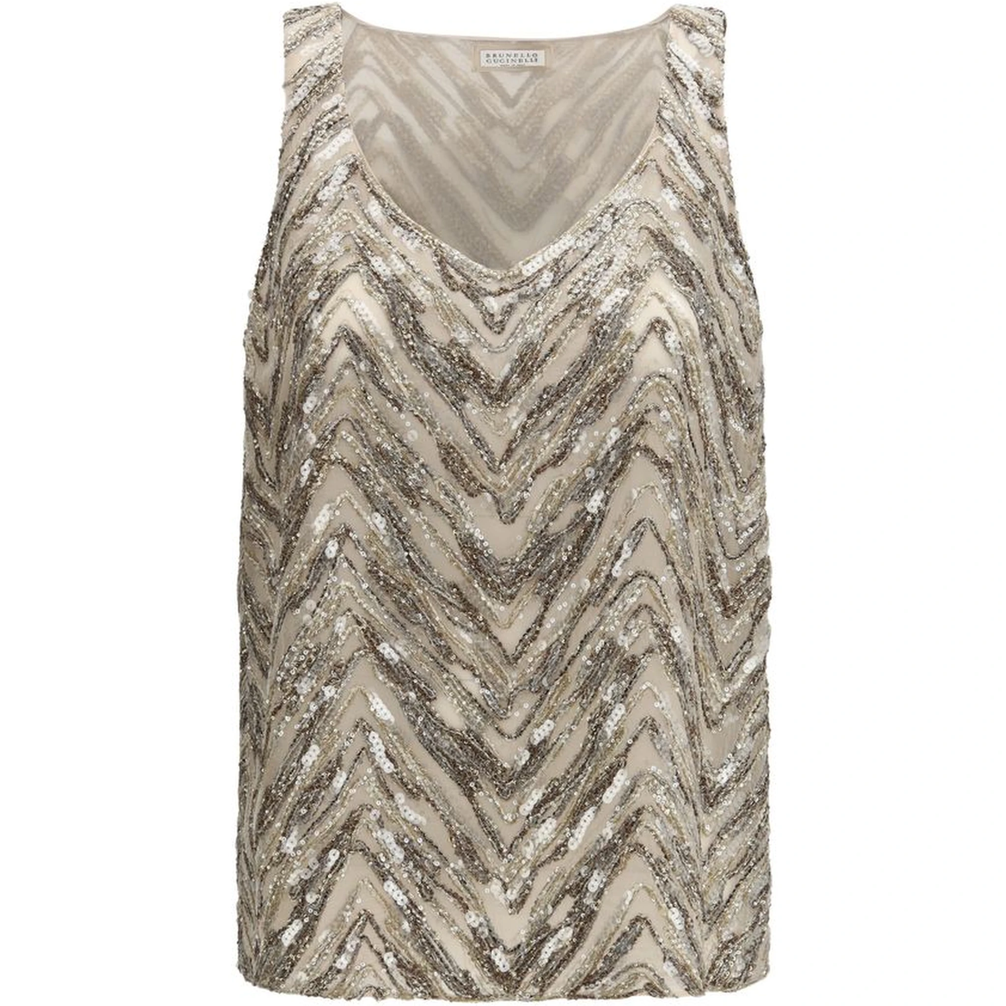 Beige Silk Top