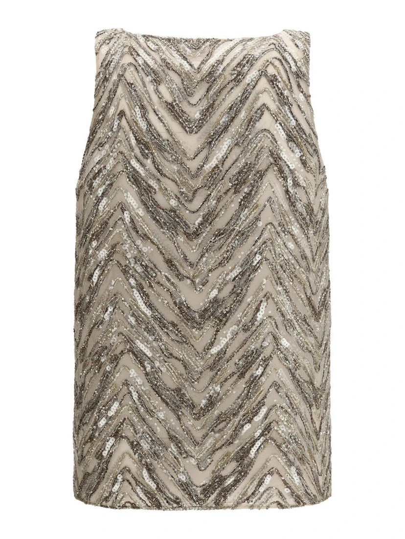 Beige Silk Top