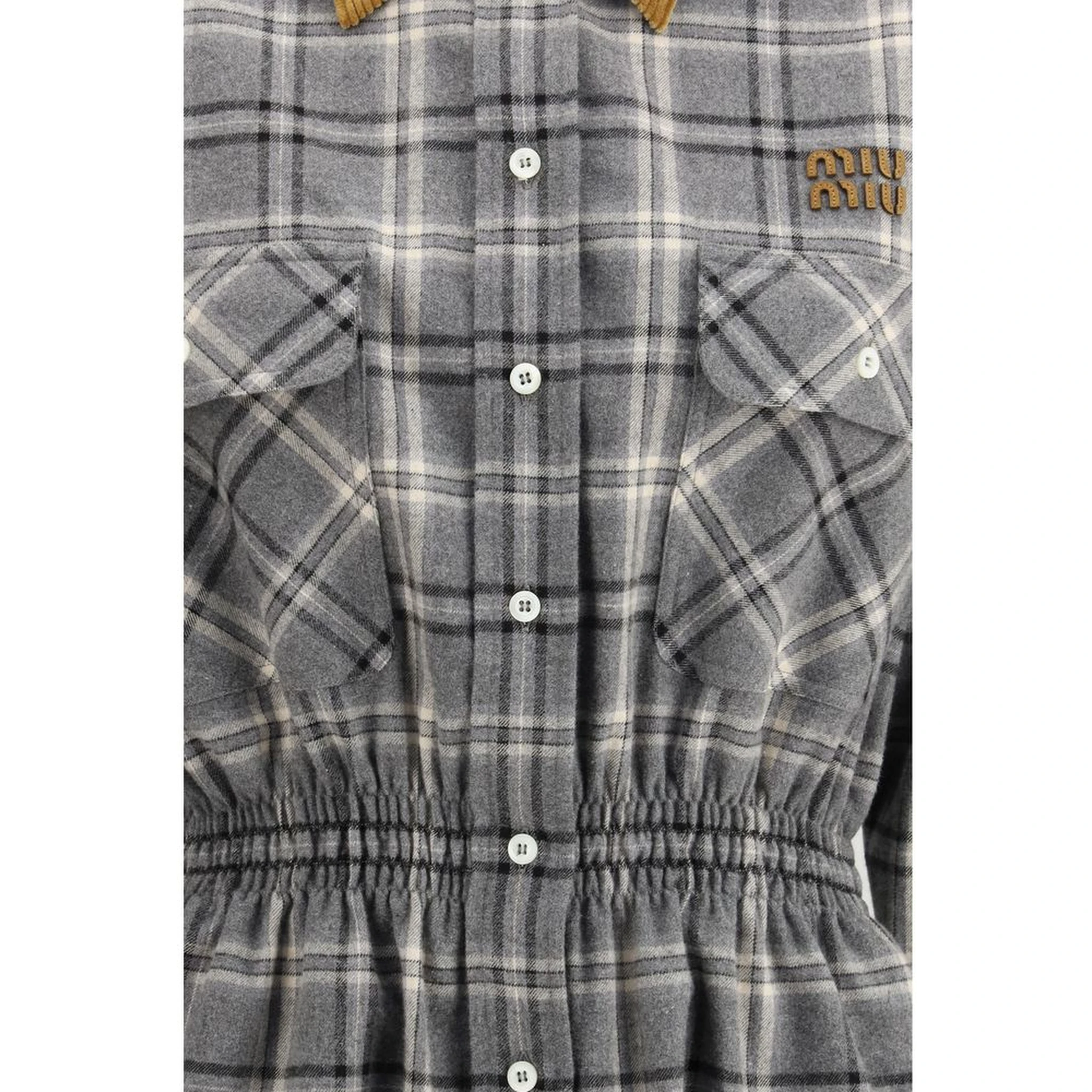Gray Cotton Casual Dress