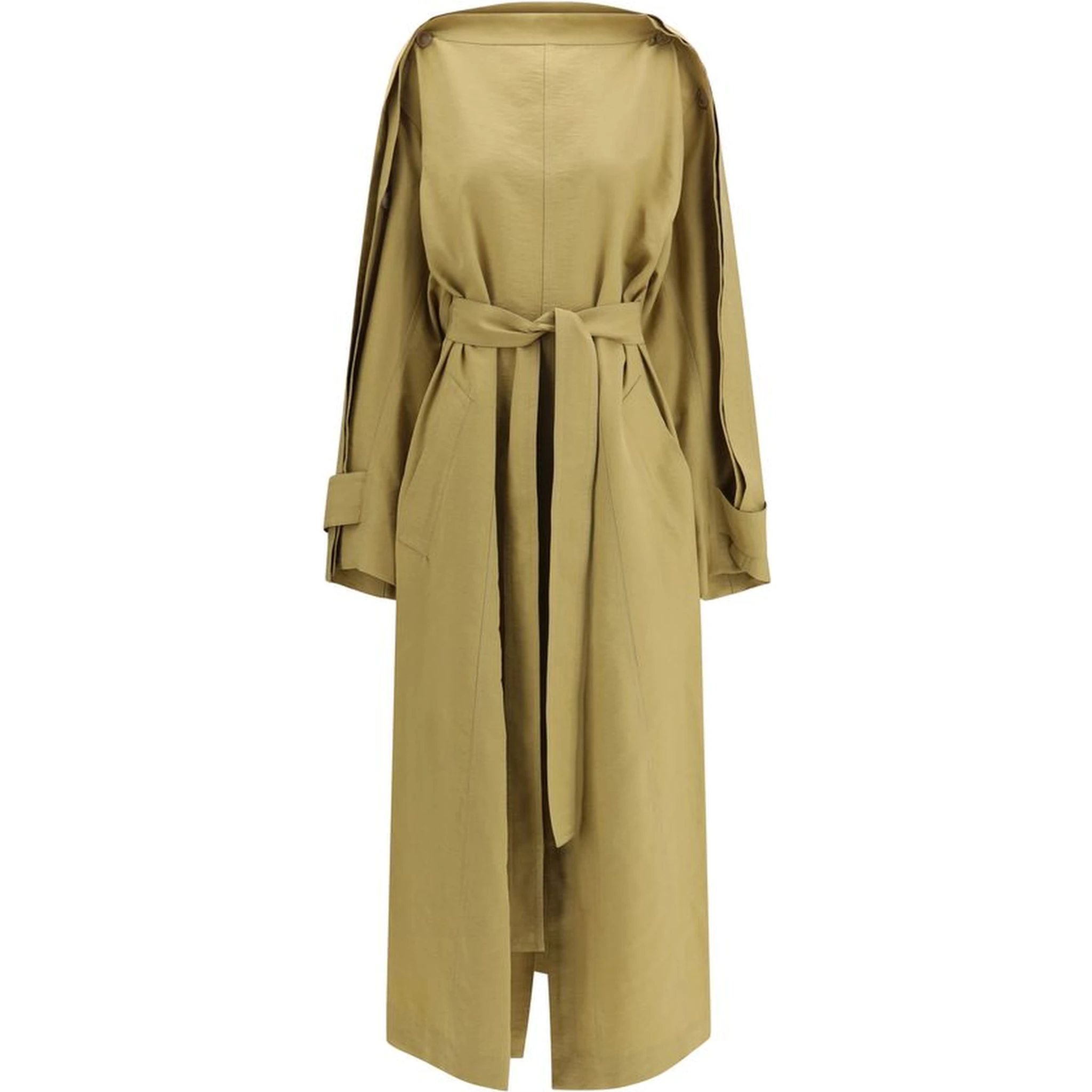 Beige Lyocell Trench Coat