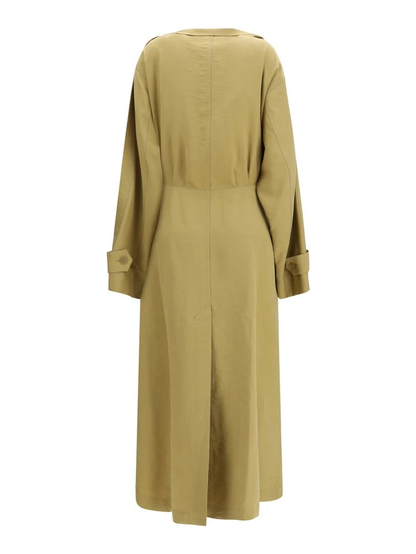 Beige Lyocell Trench Coat