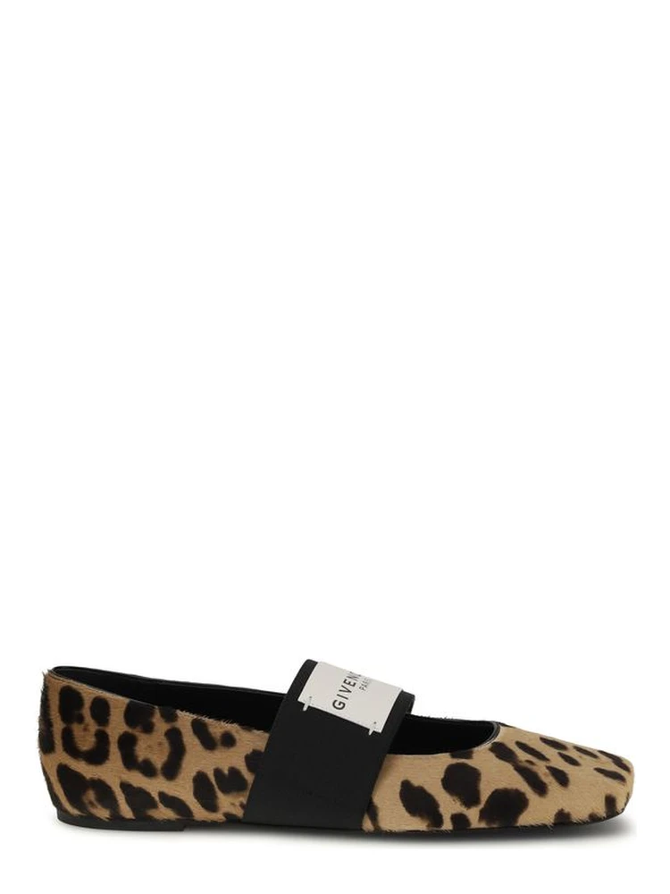 Beige Calf Leather Bos Taurus Ballet Flats
