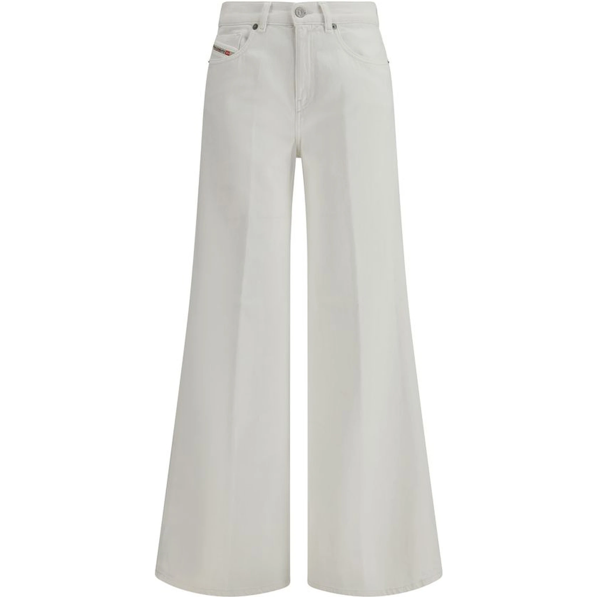 White Cotton Flared Jeans