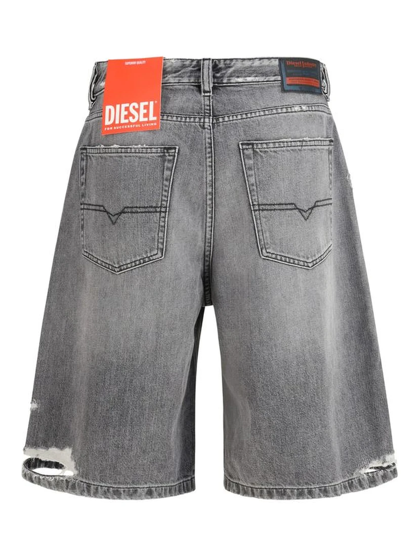 Gray Cotton Bermuda Shorts