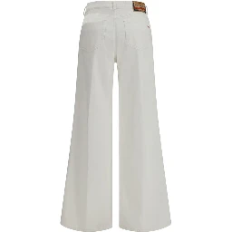White Cotton Flared Jeans