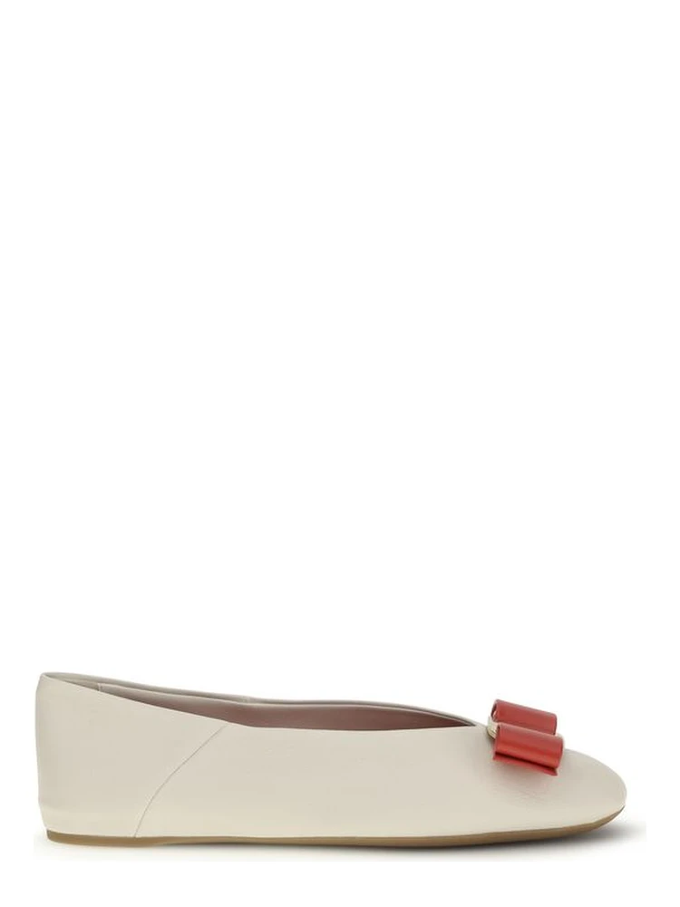 White Calf Leather Bos Taurus Ballet Flats
