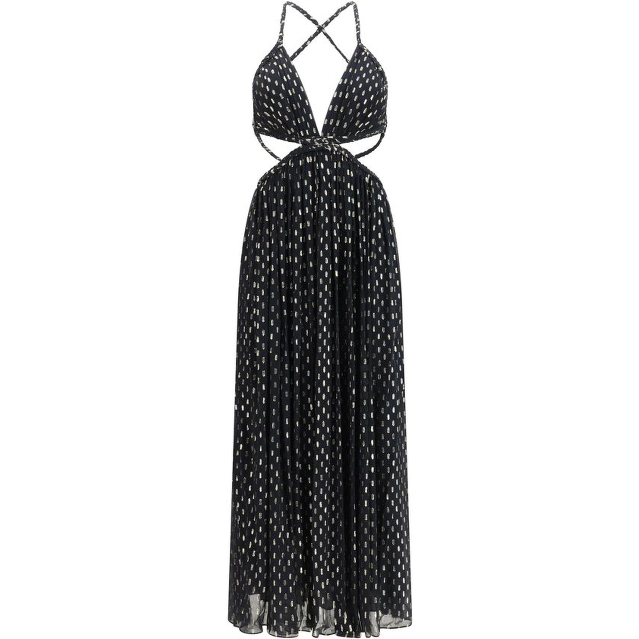 Black Viscose Long Dress