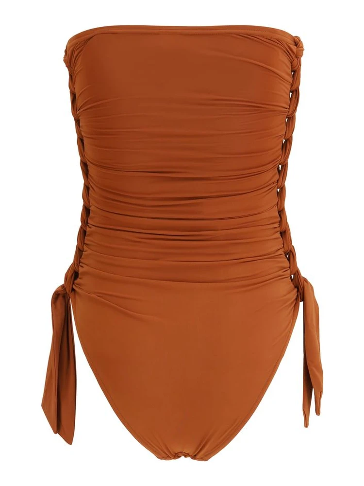 Brown Polyester One-Piece Swimsuit alternative