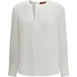 White Triacetate Blouse