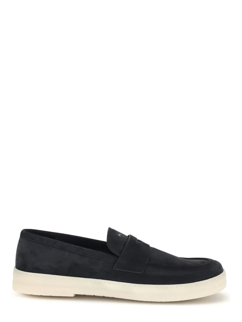 Blue Calf Leather Bos Taurus Slip-On Loafers