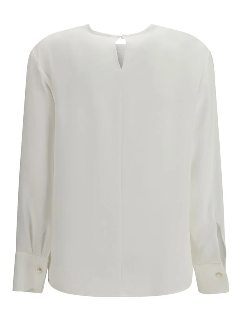 White Triacetate Blouse