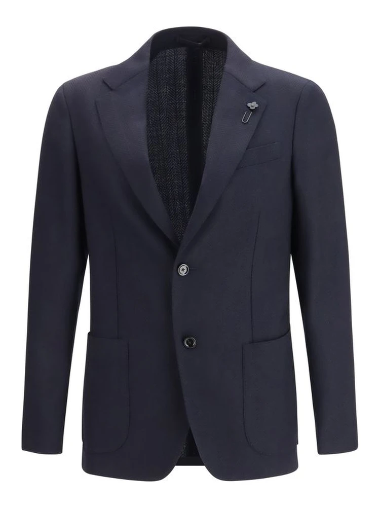 Blue Fleece Wool Blazer