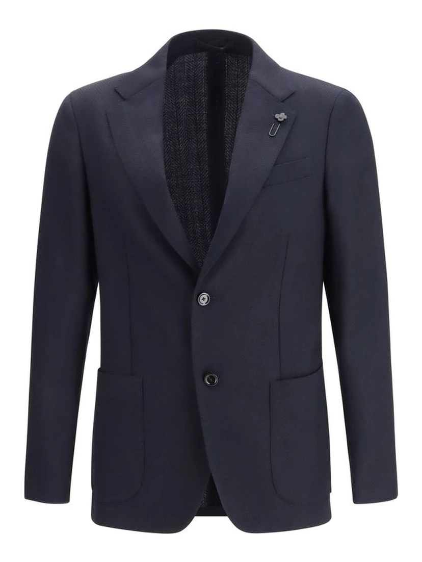 Blue Fleece Wool Blazer