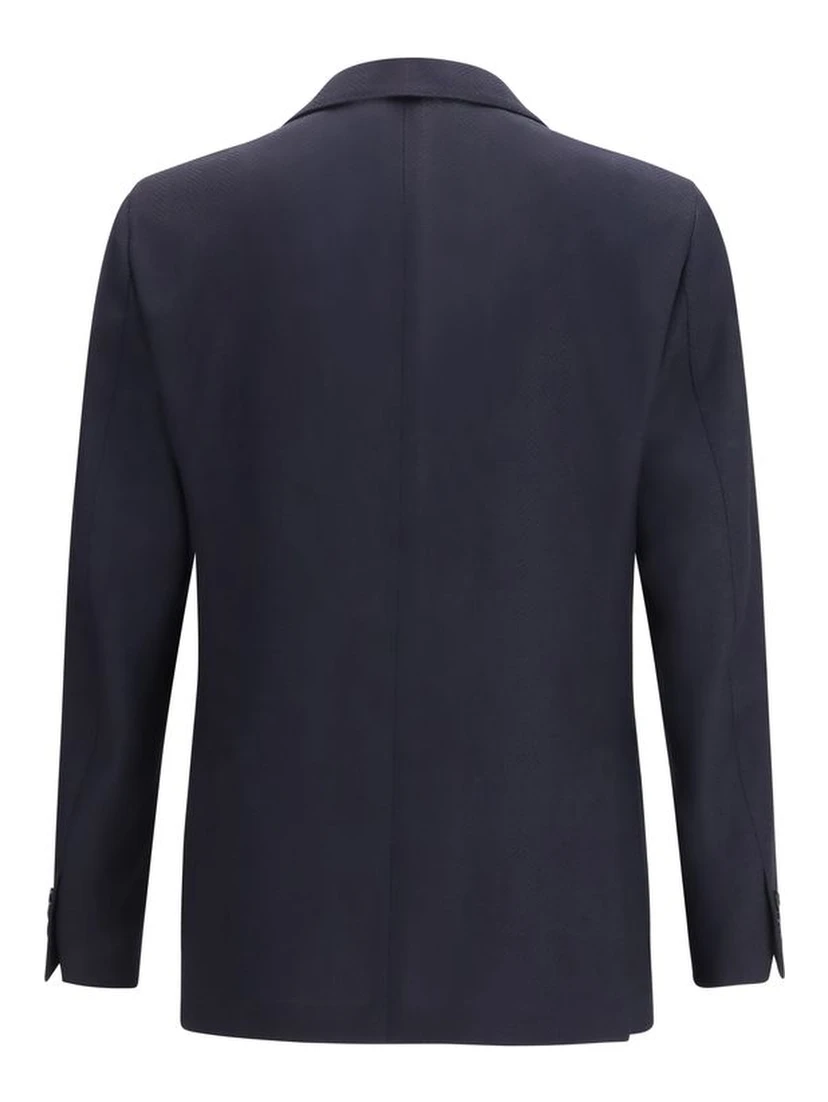 Blue Fleece Wool Blazer