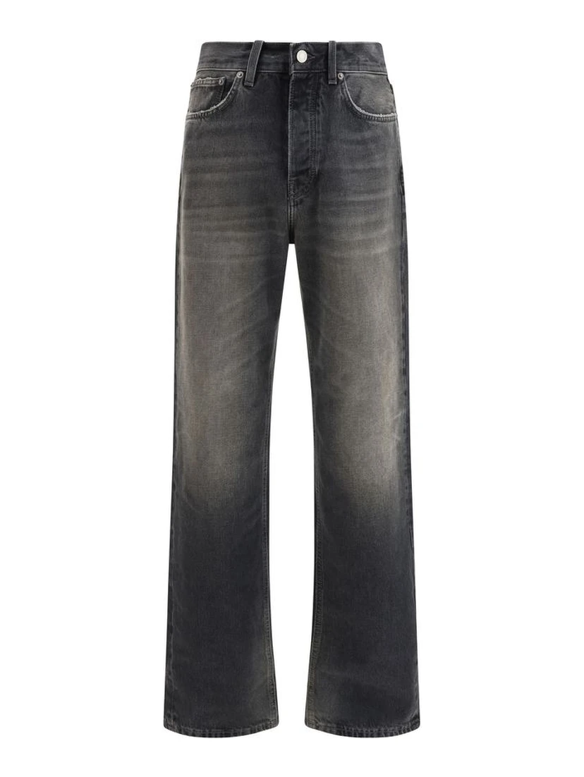 Black Cotton Relaxed Fit Jeans