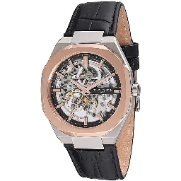 Black Leather Dress Watch