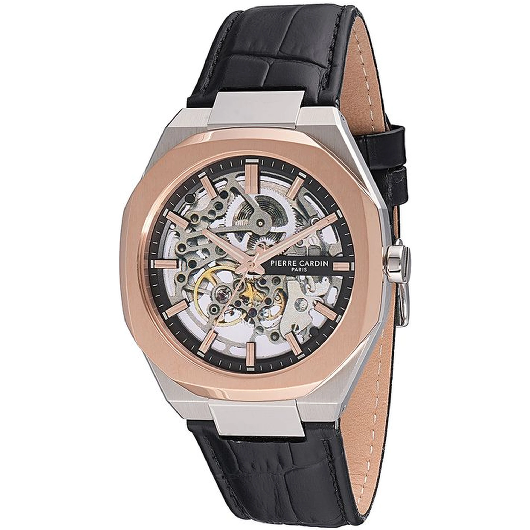 Black Leather Dress Watch