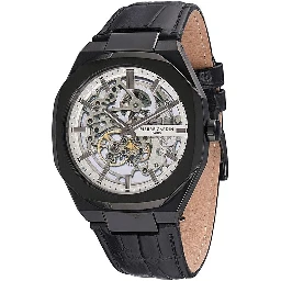 Black Leather Dress Watch