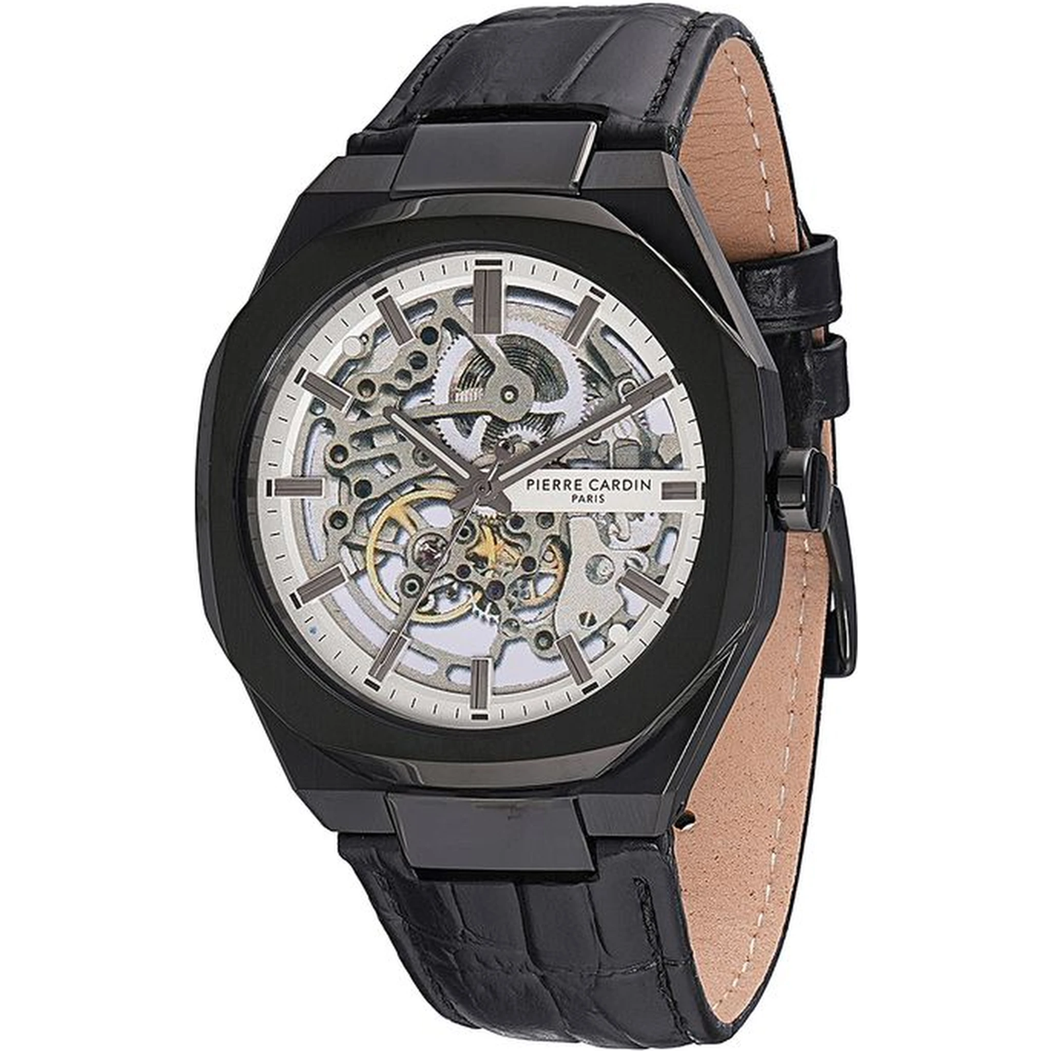 Black Leather Dress Watch