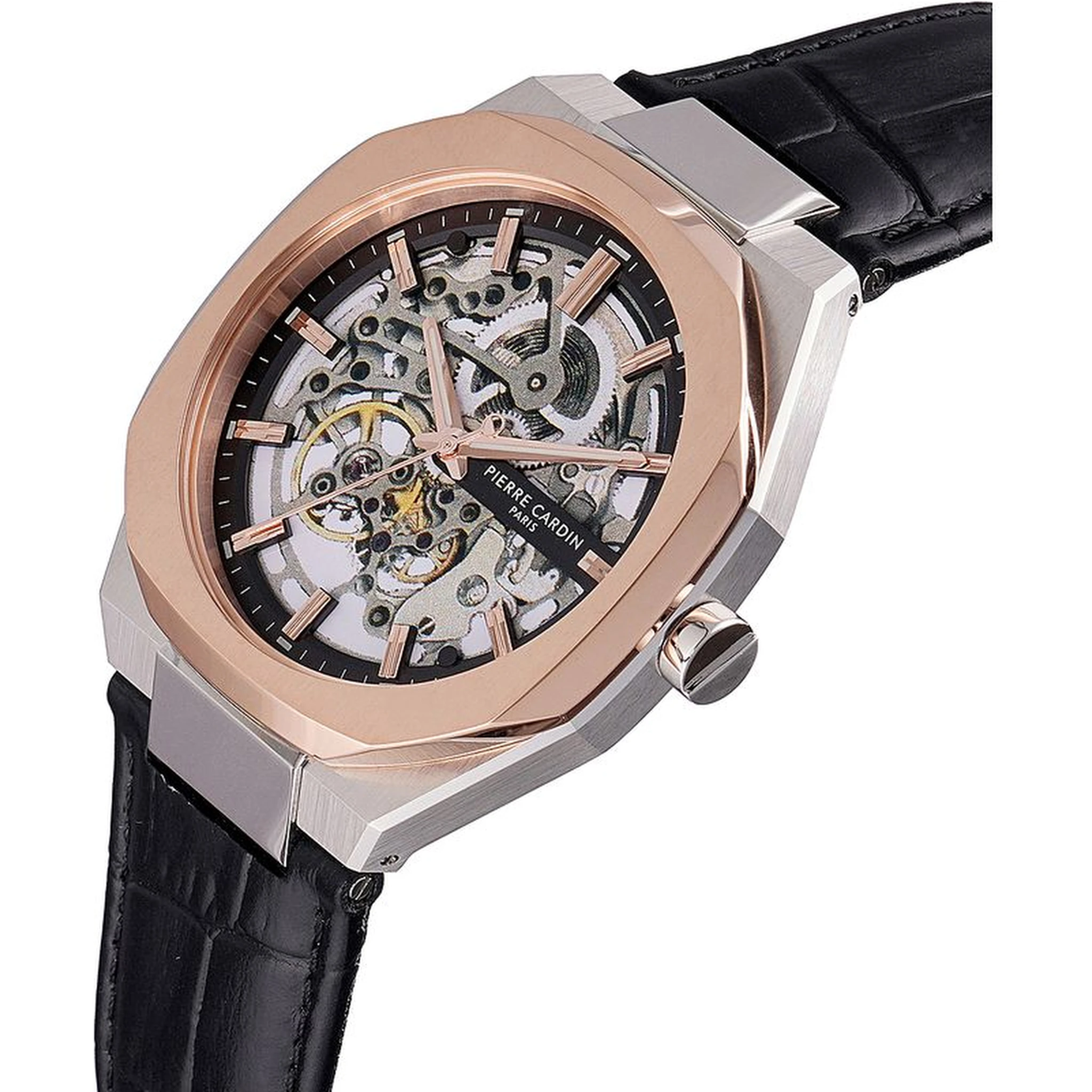 Black Leather Dress Watch