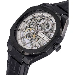 Black Leather Dress Watch