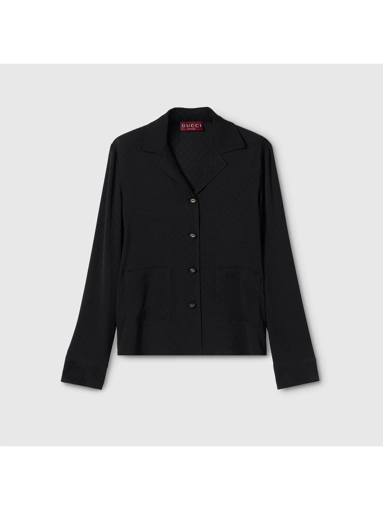 V-neck silk shirt