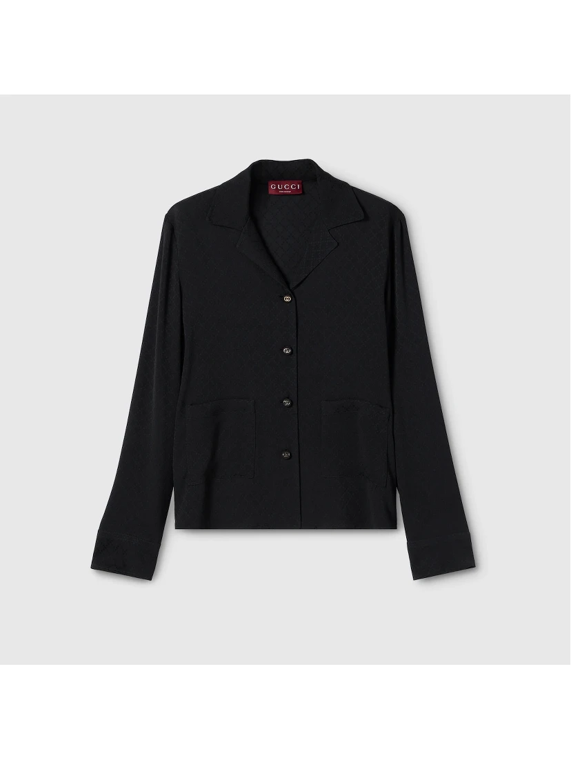 V-neck silk shirt