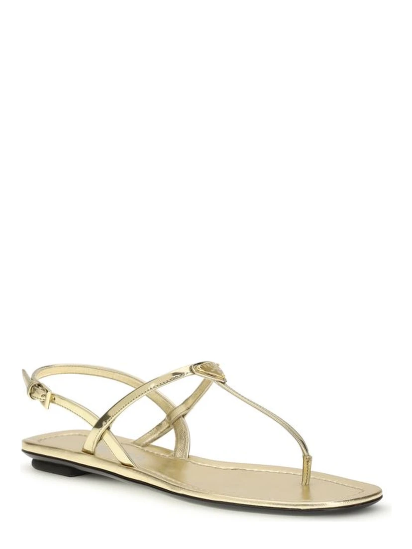 Silver Calf Leather Bos Taurus Flat Sandals