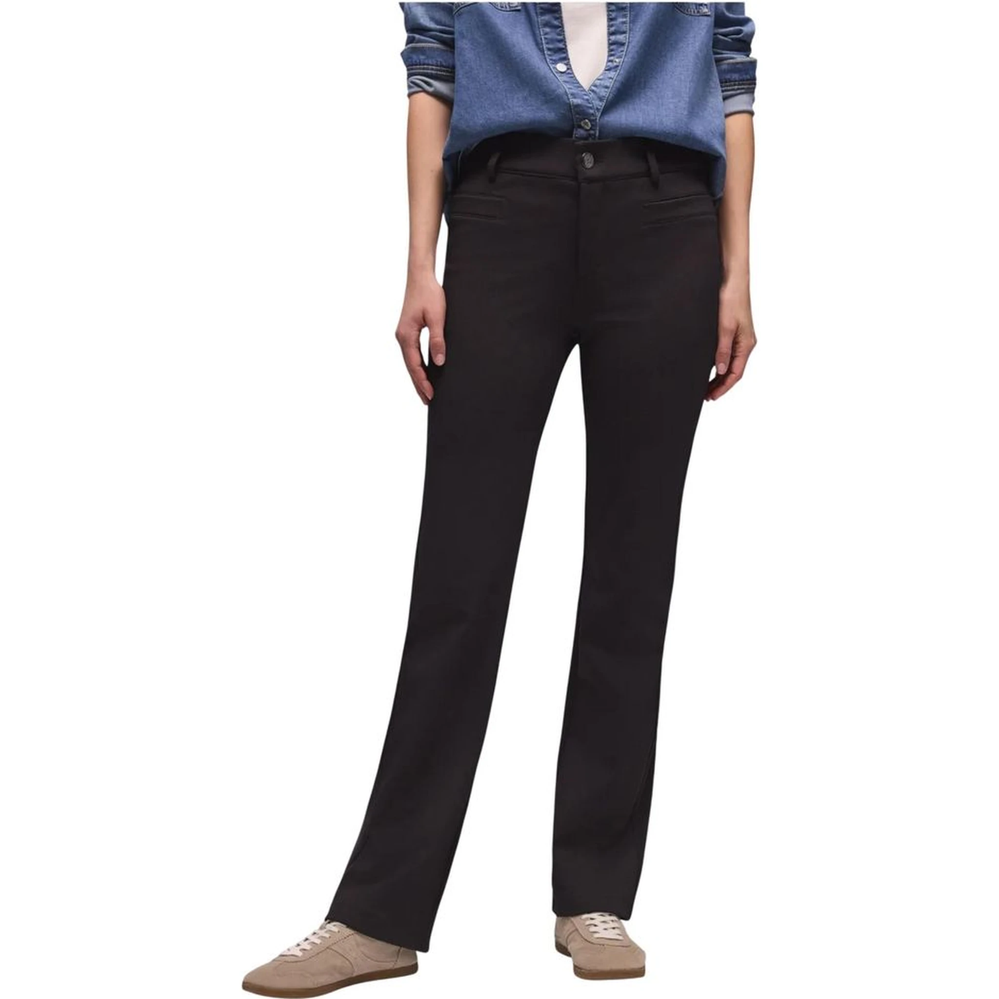 Black Polyamide Bootcut Jeans