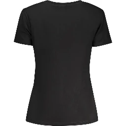 Black Cotton Women T-Shirt