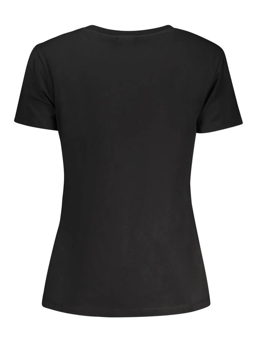 Black Cotton Women T-Shirt