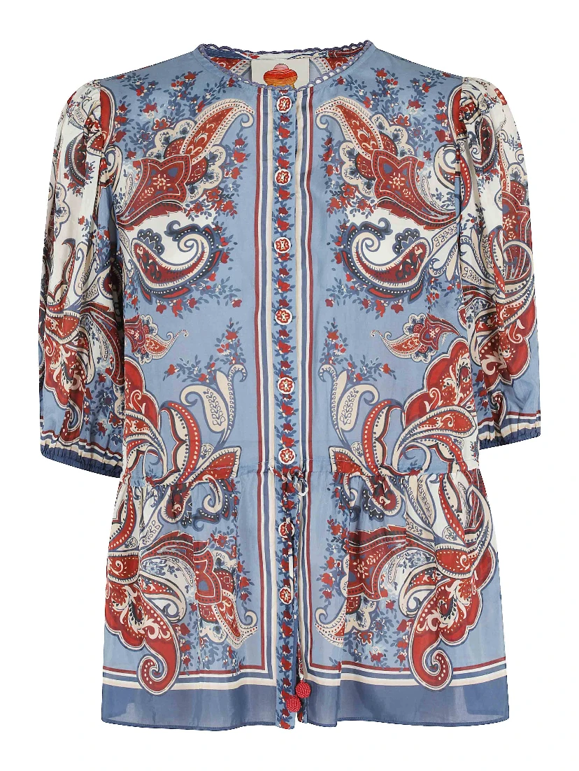 PAISLEY SCARF CREAM BLOUSE