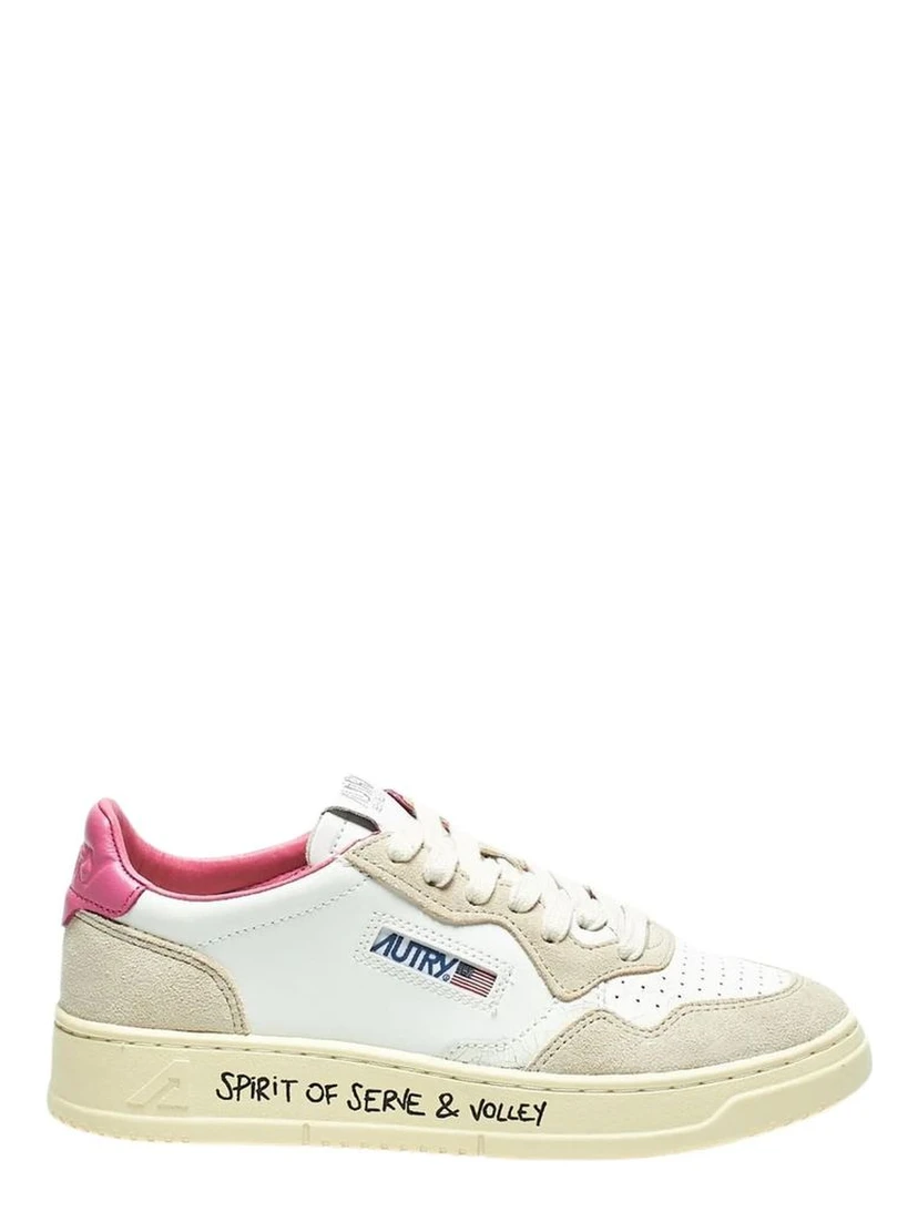 White Leather Low Top Sneakers