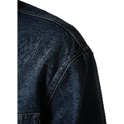 Black Blue Cotton Denim Blouson Men Jacket