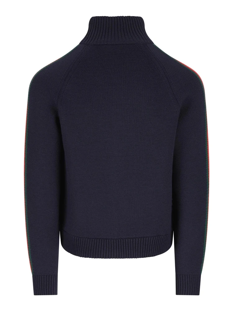 Zippered knitwear in wool alternative
