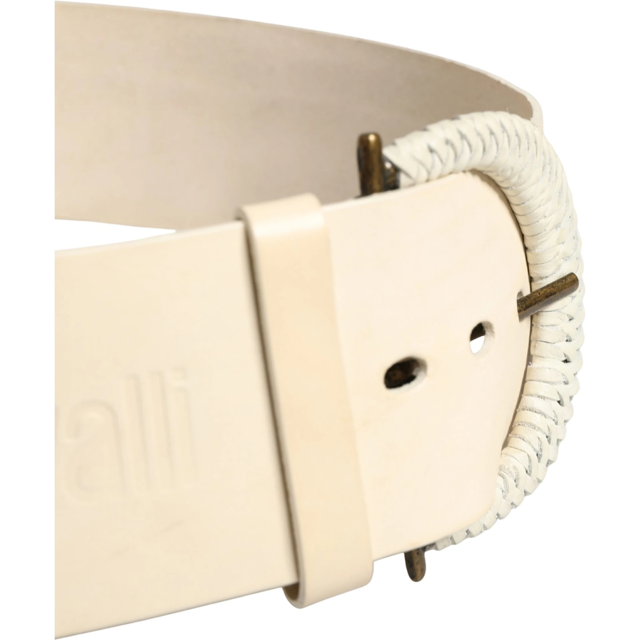 Off White Leather Waist Women Cintura Buckle Belt