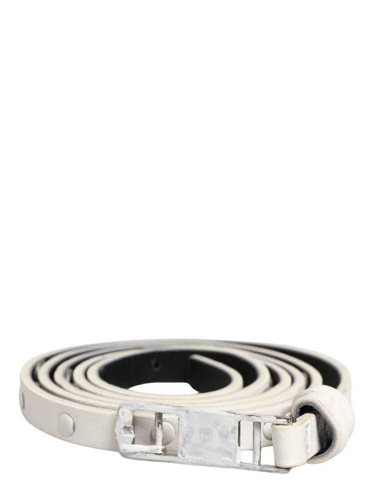 White Leather Studded Cintura Belt alternative