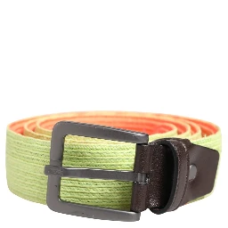 Green Orange Braided Metal Buckle Waist Cintura Belt