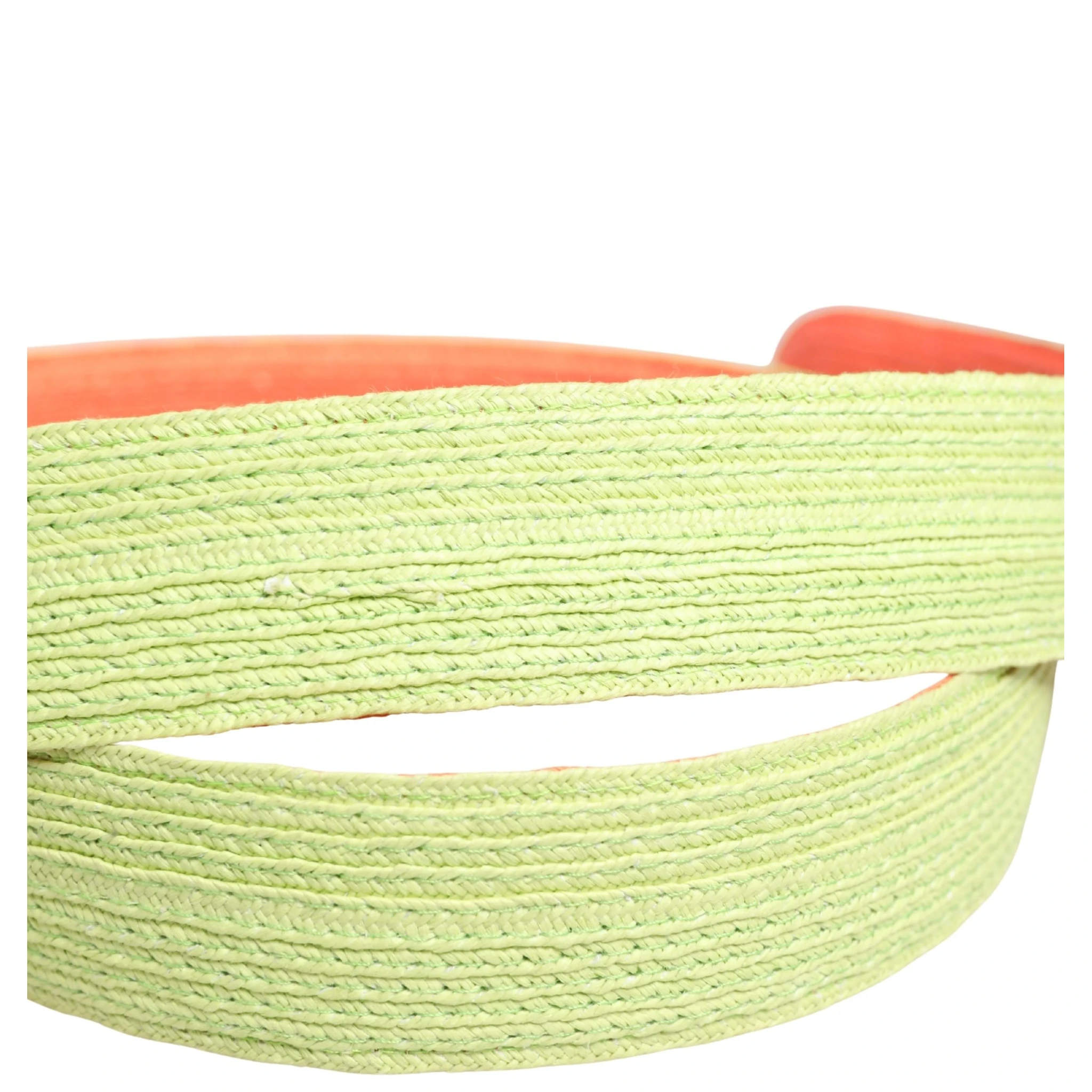 Green Orange Braided Metal Buckle Waist Cintura Belt