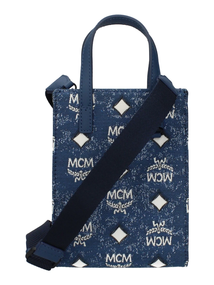 Blue Fabric Handbag