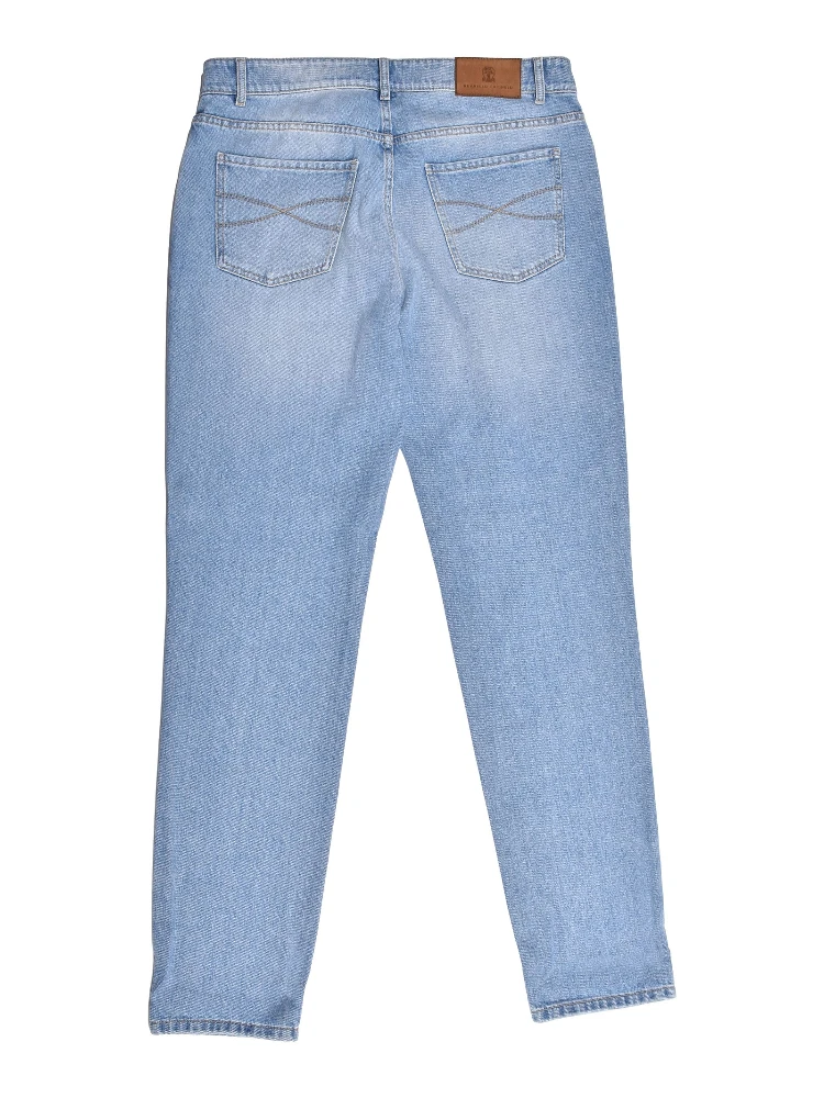 Blue Cotton Straight-Leg Jeans alternative