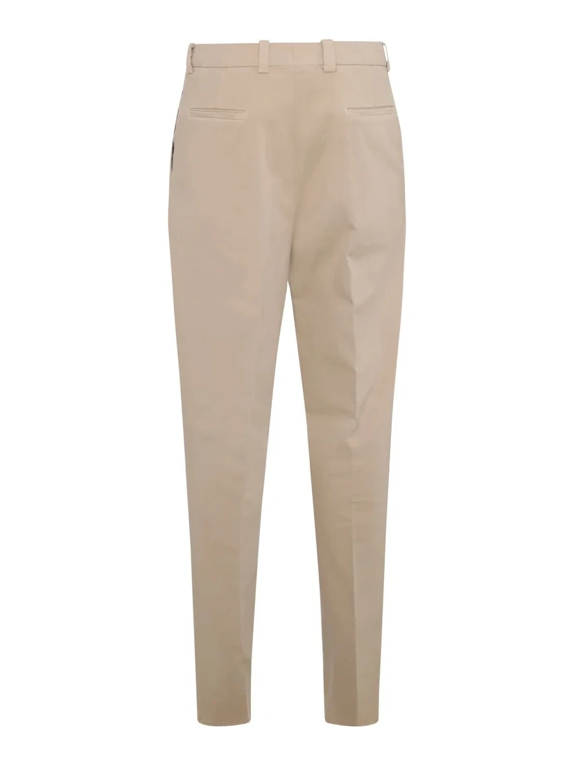 Brown Cotton Casual Pants
