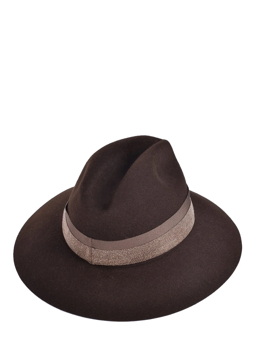 Brown Metal Fedora