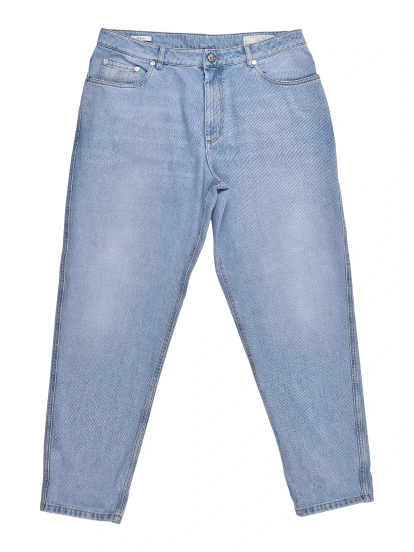 Blue Cotton Relaxed Fit Jeans