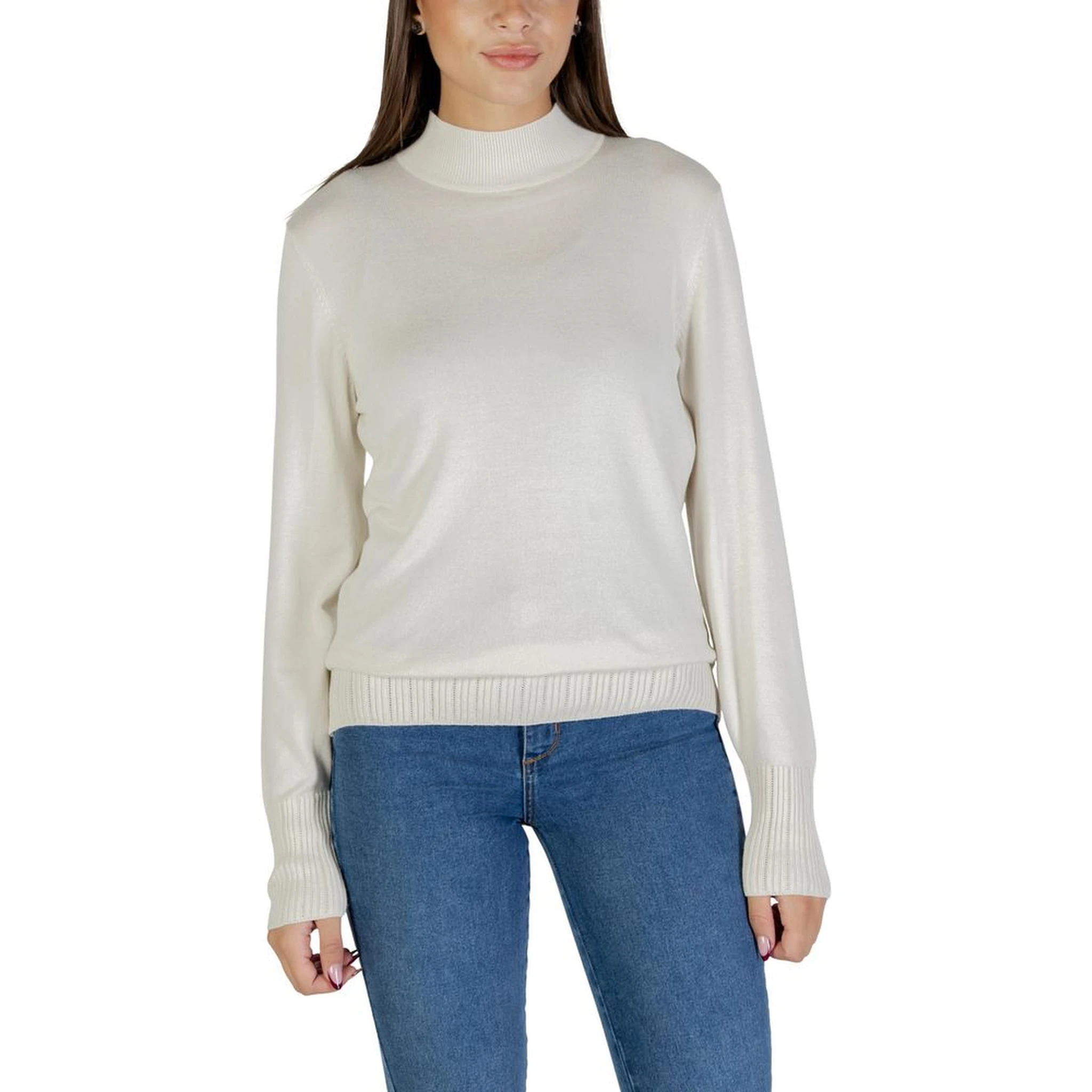 Beige Viscose Turtleneck