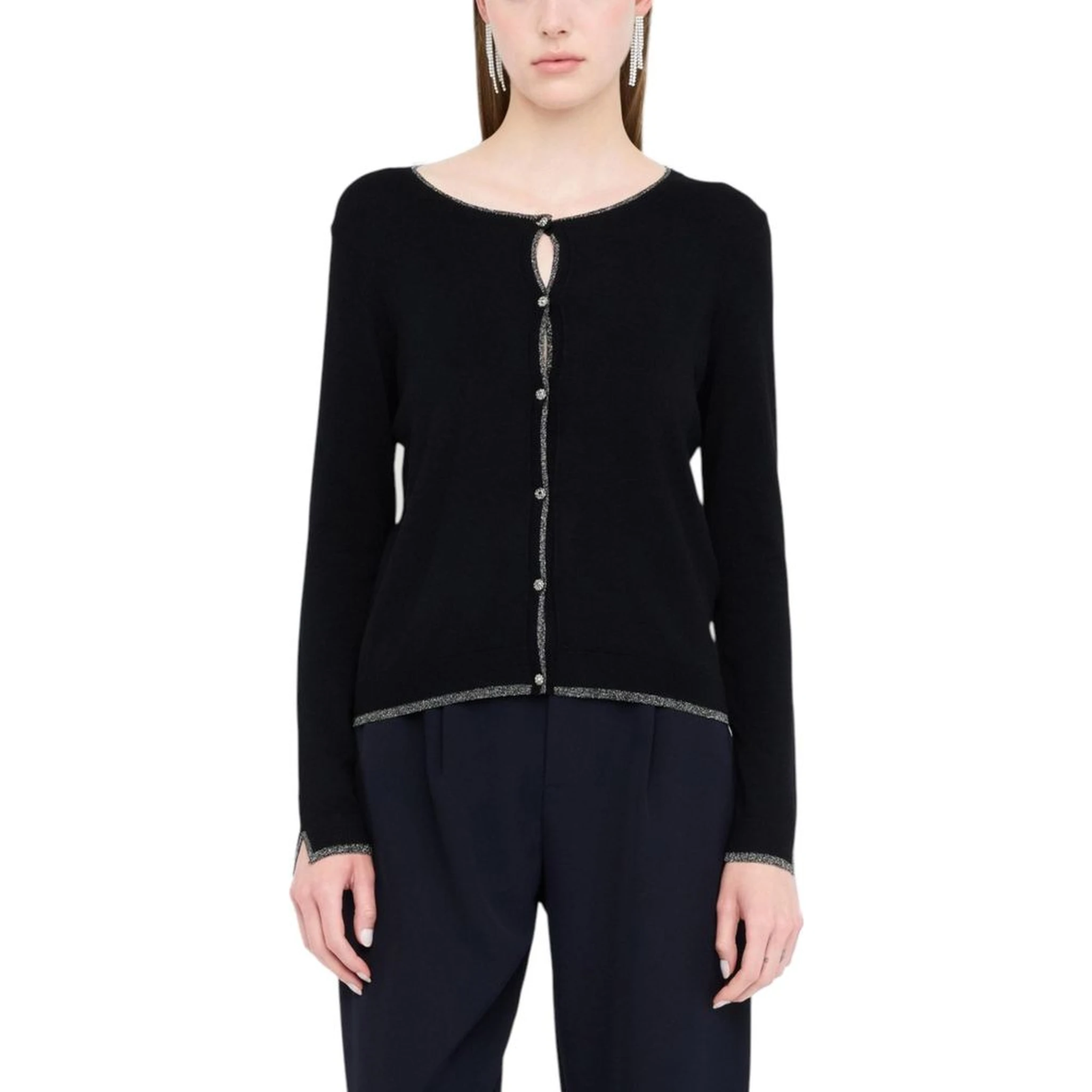 Black Textile Cardigan